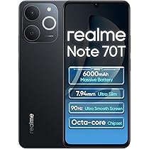 realme Note 70T 4G Smartphone 4+128GB, 6.75 pollici Schermo, Nero